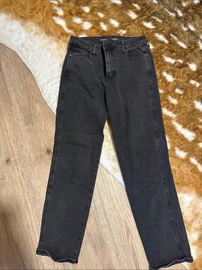 Black High-Rise Straight Jeans